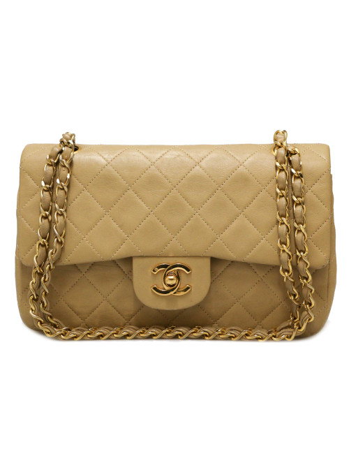 Timeless beige CHANEL cuir d'agneau