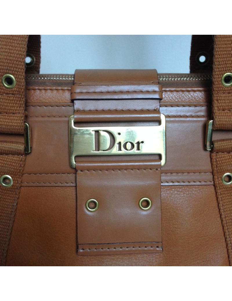 Grand sac DIOR en cuir marron