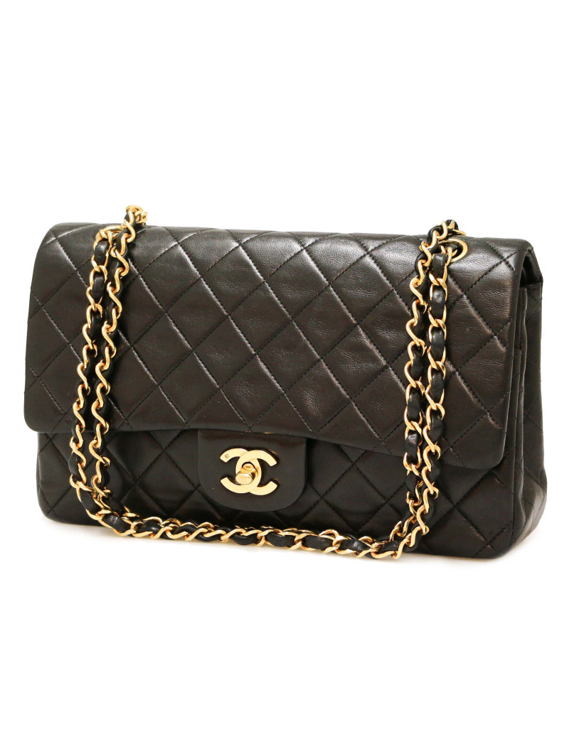 Sac CHANEL double rabat noir