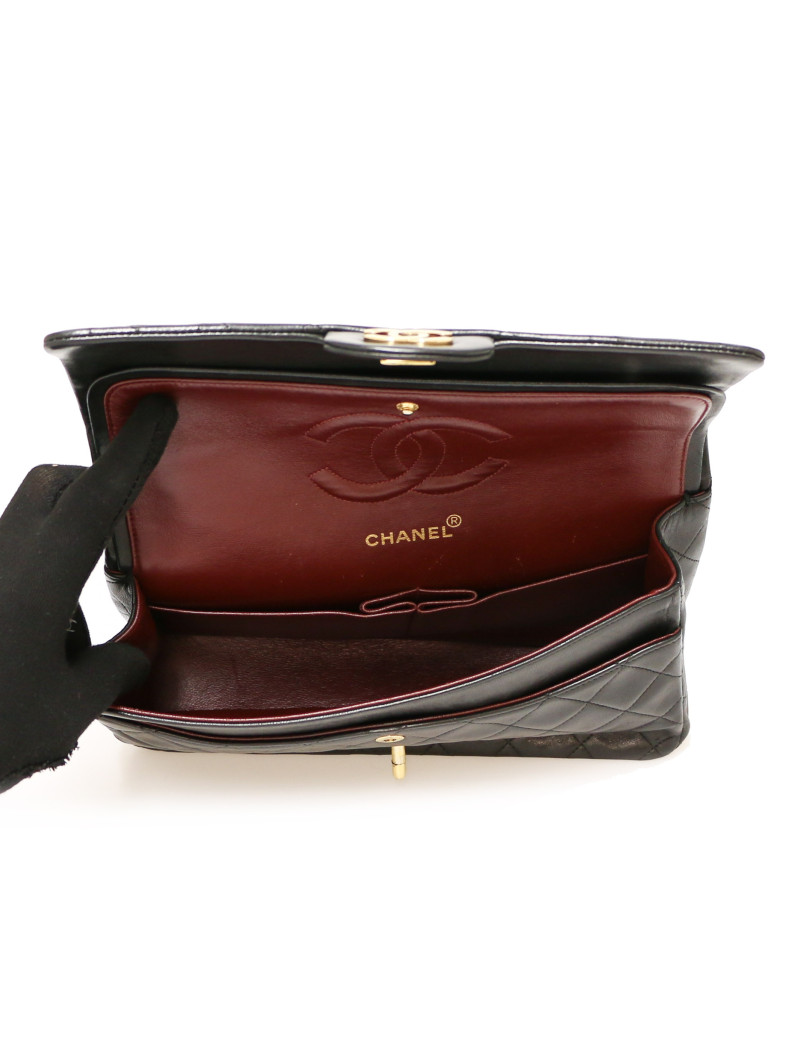 Sac CHANEL double rabat noir