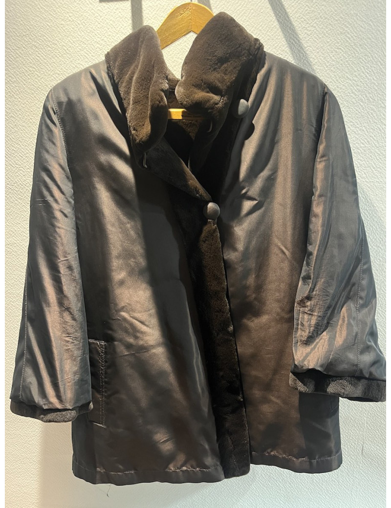 Veste réversible soie vison