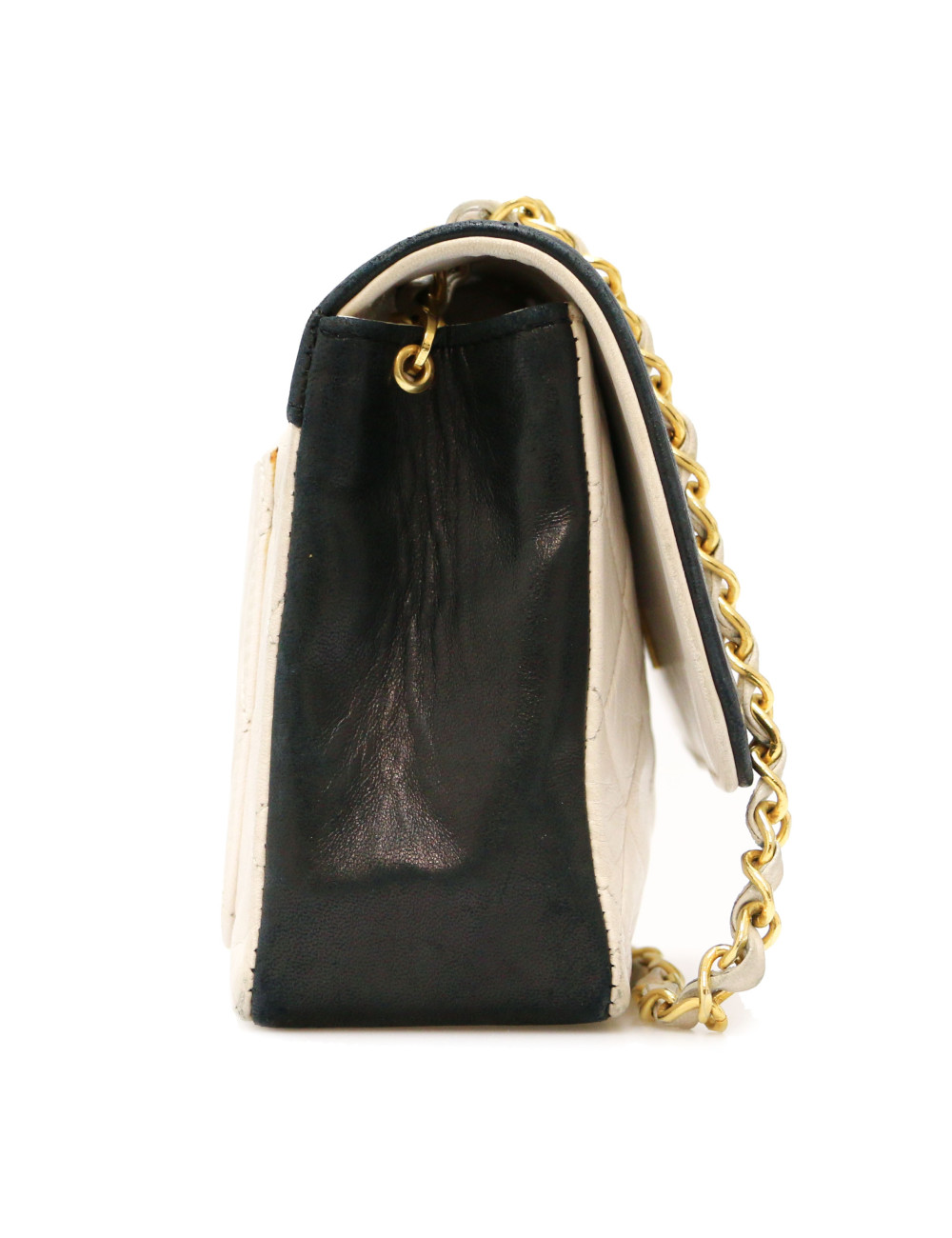 Sac CHANEL noir et blanc vintage