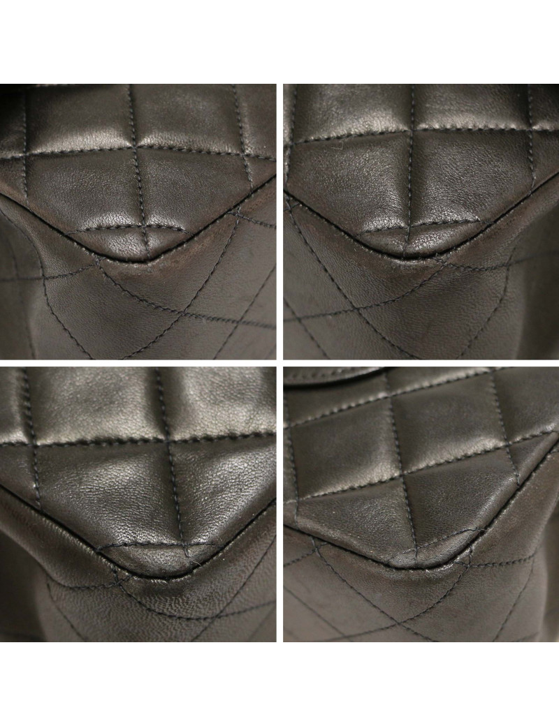 Sac Médium double flap CHANEL noir