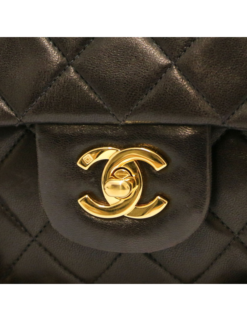 Sac Médium double flap CHANEL noir