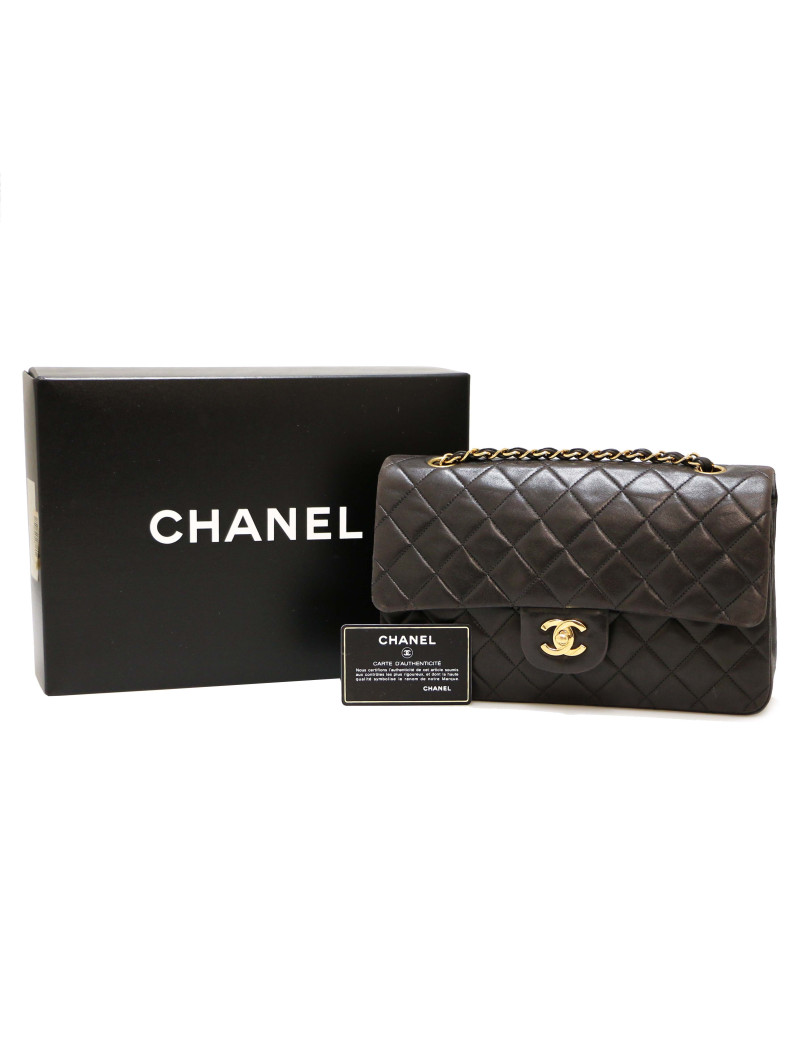Sac Médium double flap CHANEL noir