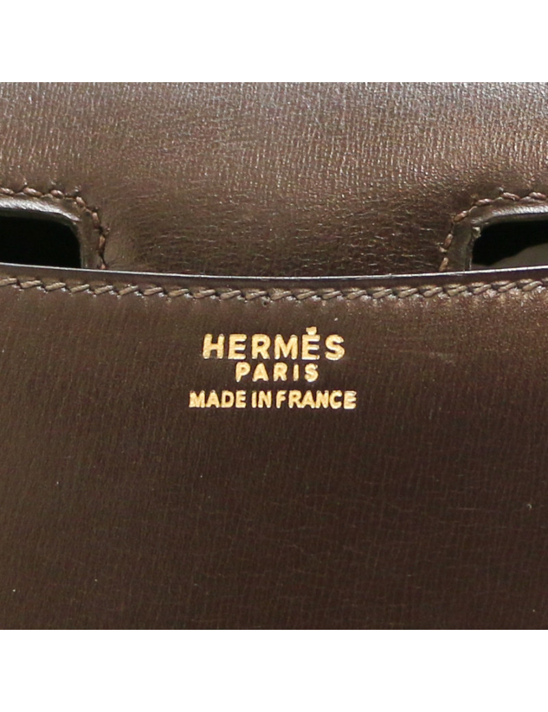 Sac Constance HERMES box marron vintage