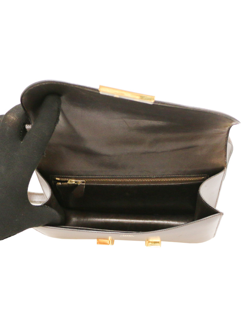 Sac Constance HERMES box marron vintage