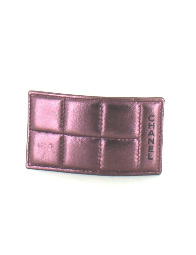 barrette CHANEL cuir violet
