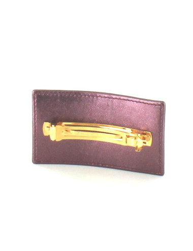 barrette CHANEL cuir violet 2