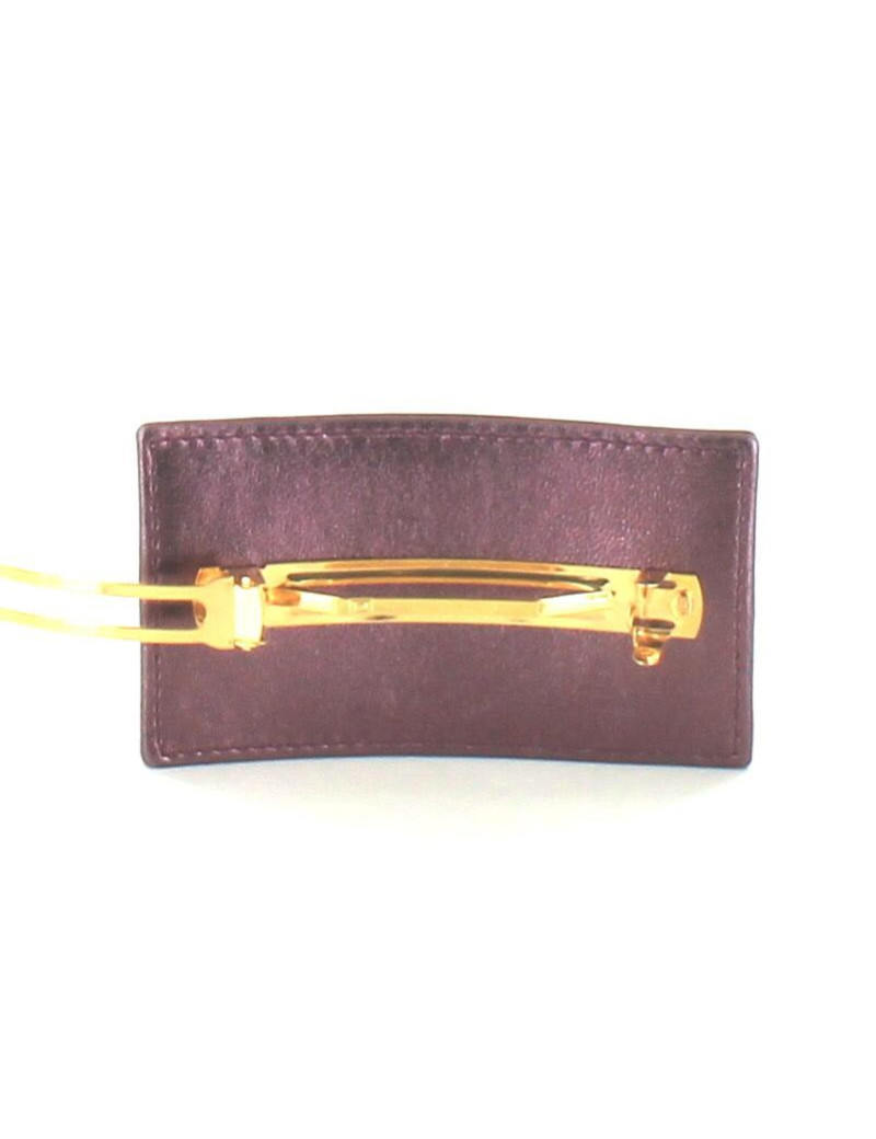 barrette CHANEL cuir violet
