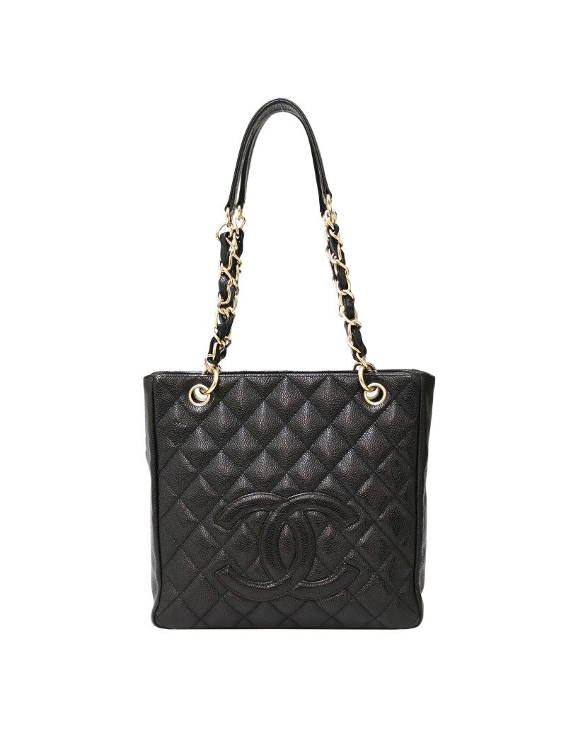 Cabas CHANEL cuir noir