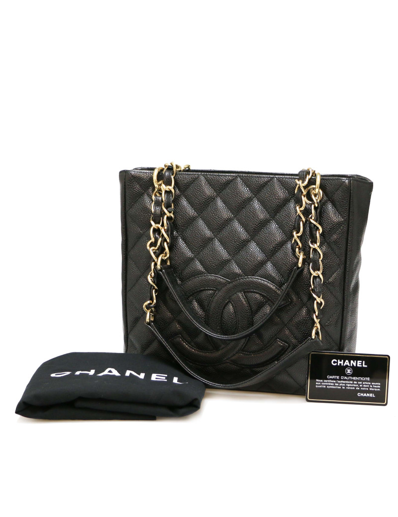 Cabas CHANEL cuir noir