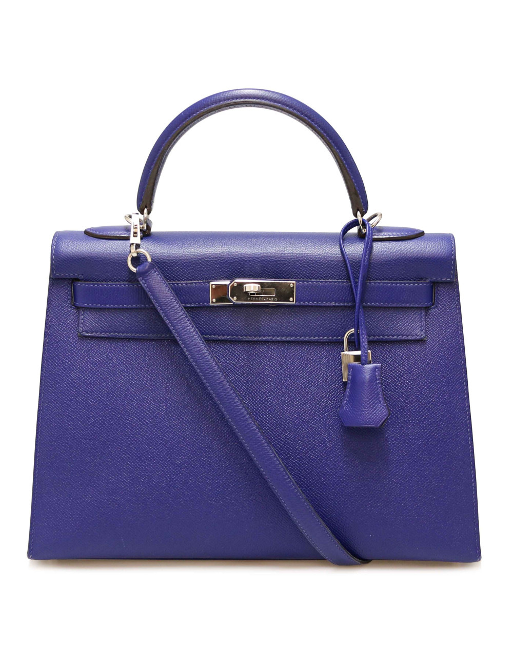 HERMES Sac Kelly 32 sellier Epsom electric blue