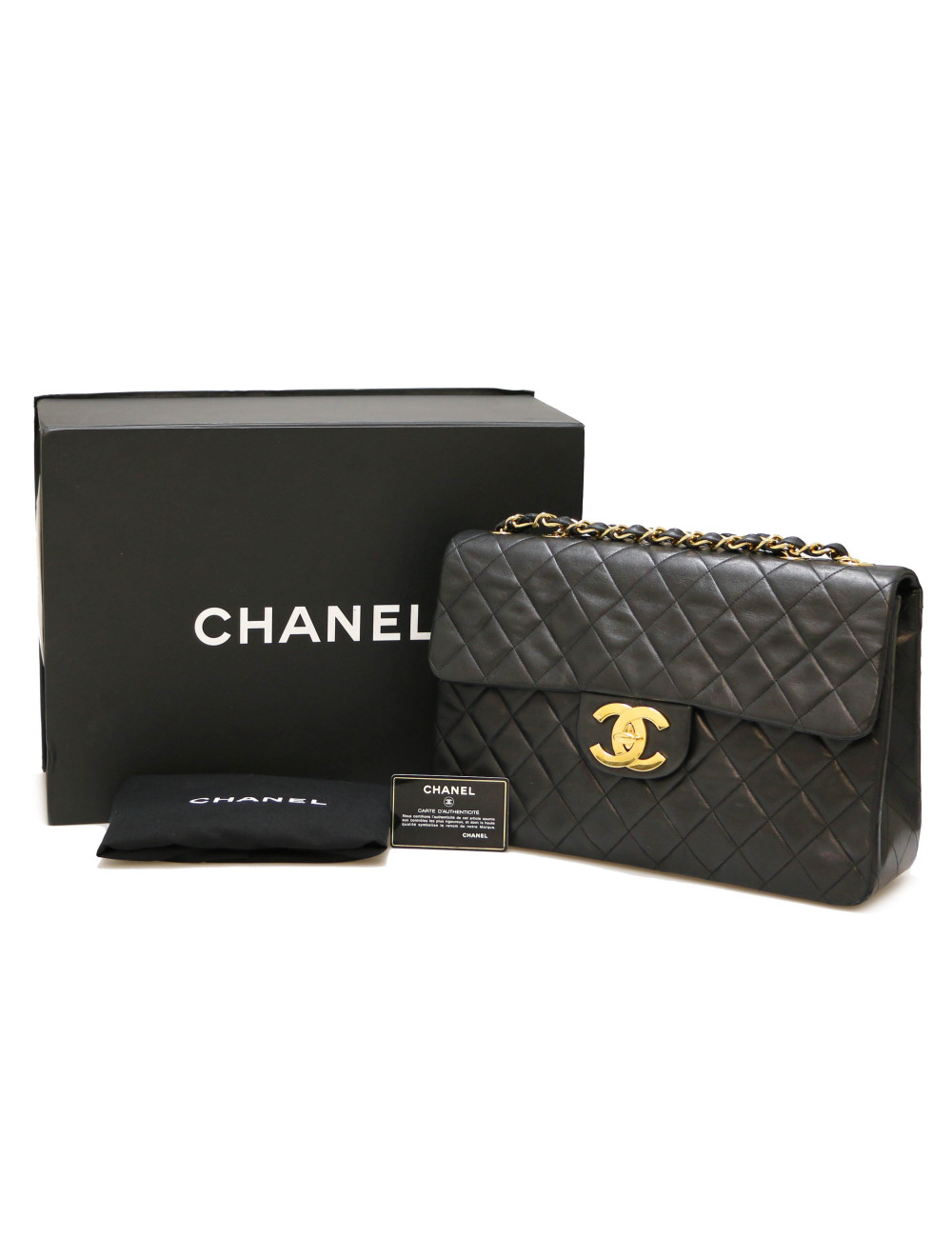 CHANEL Maxi Timeless in black lambskin leather