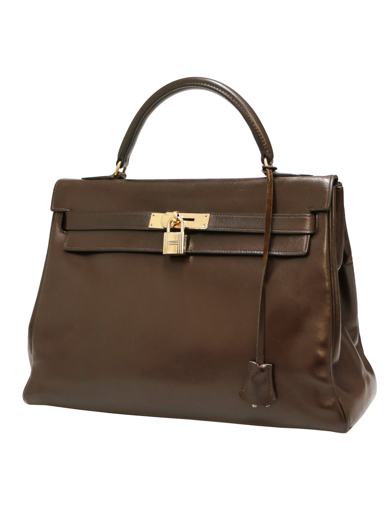 Kelly 32 HERMES box marron