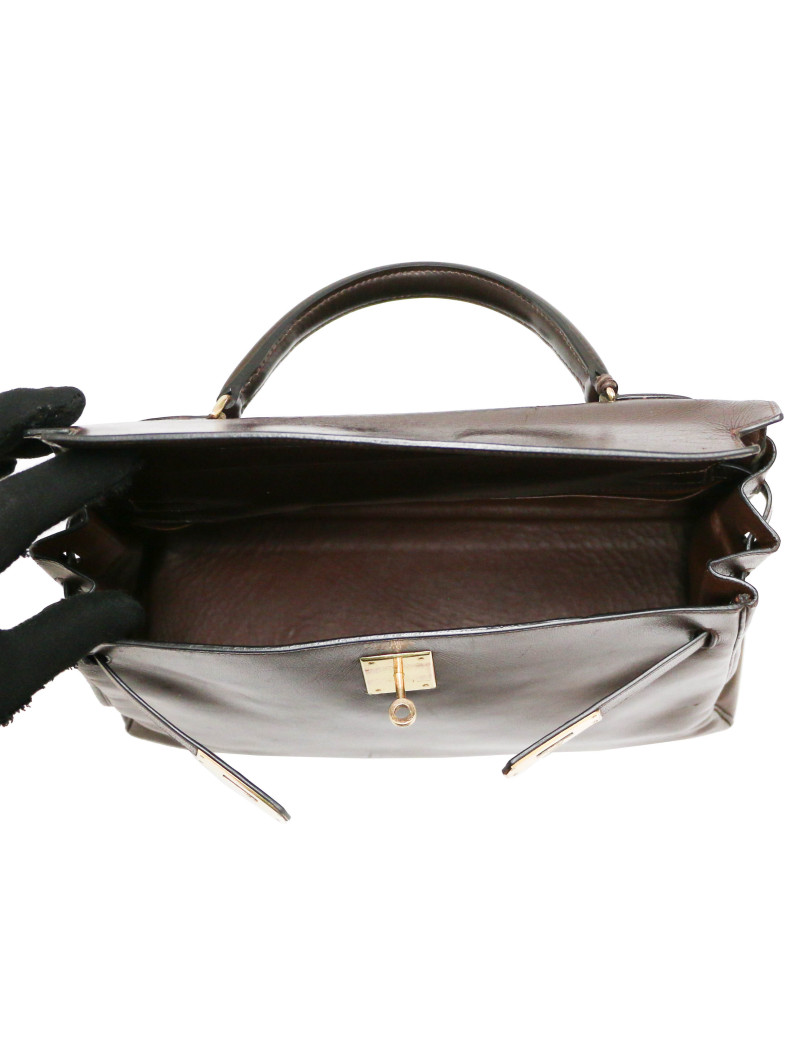 Kelly 32 HERMES box marron