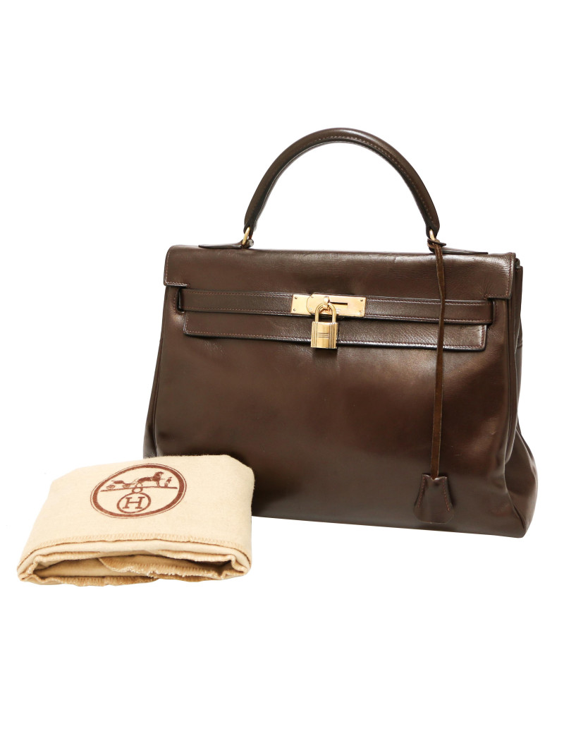 Kelly 32 HERMES box marron