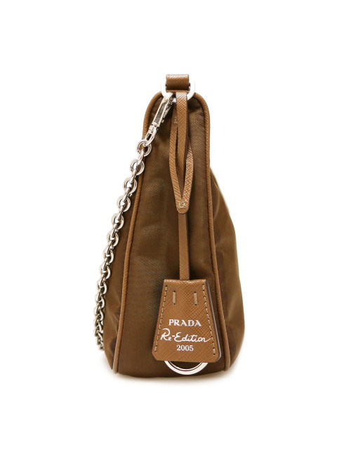 Sac à bandoulière PRADA ré édition 2005 nylon marron 
