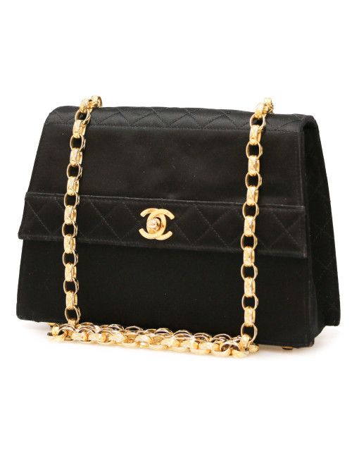 Sac du soir CHANEL bandoulière dorée Vintage