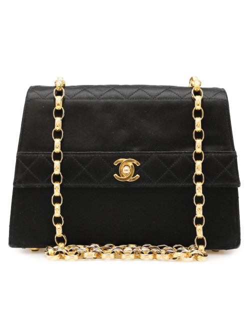 Sac du soir CHANEL bandoulière dorée Vintage