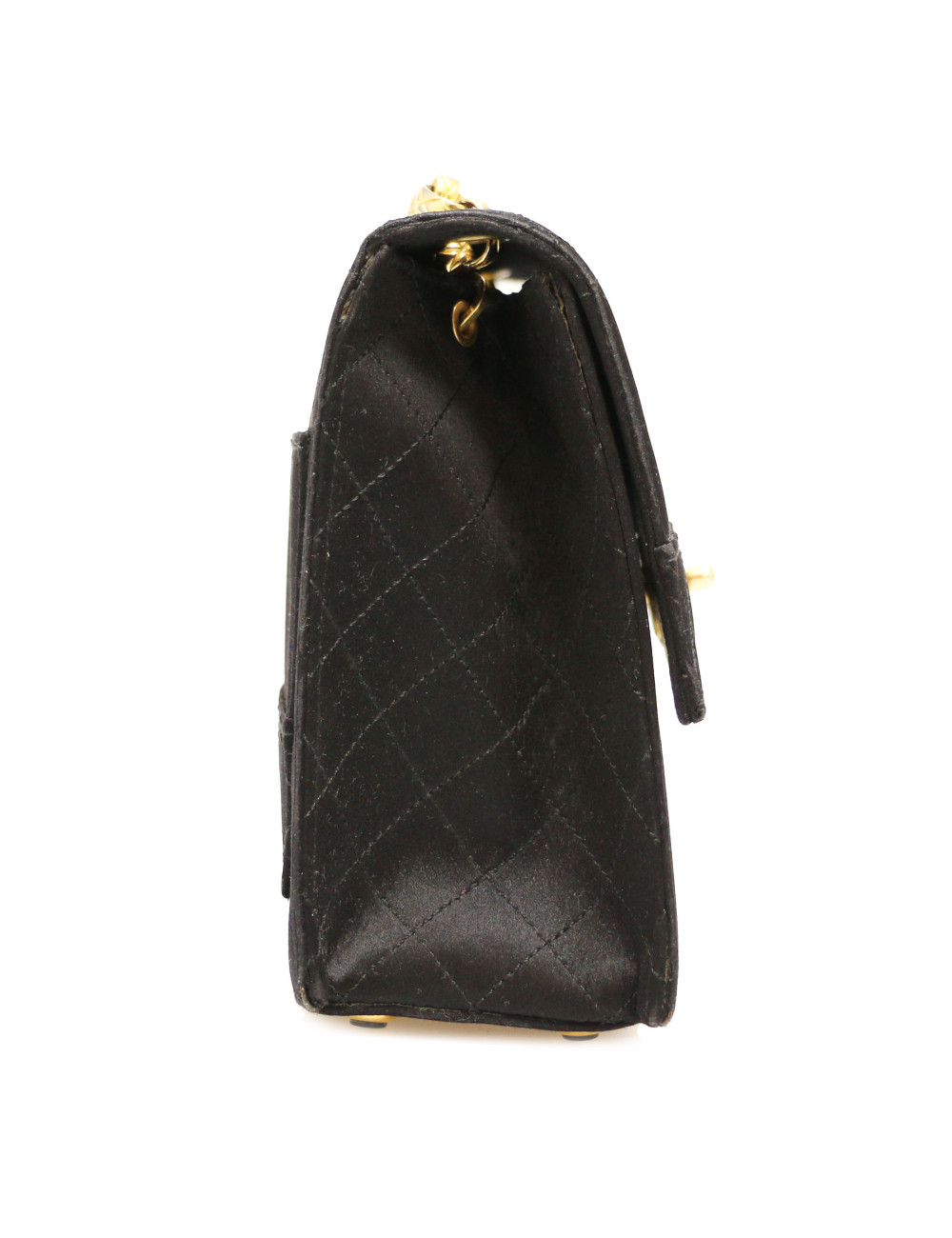 Sac du soir CHANEL bandoulière dorée Vintage