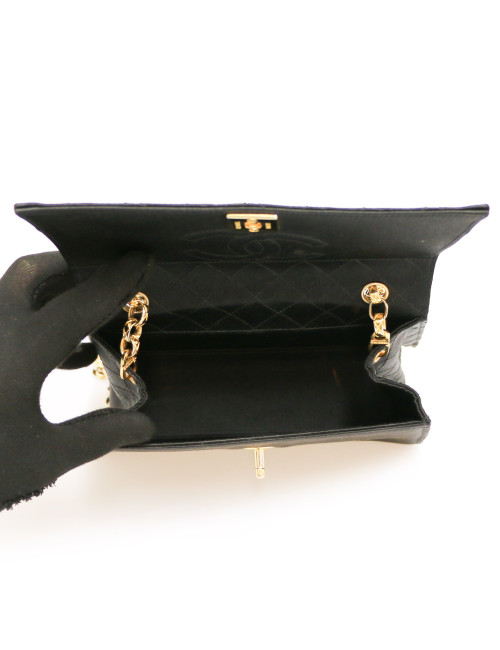 Sac du soir CHANEL bandoulière dorée Vintage