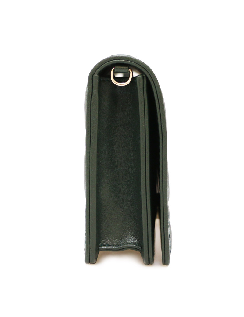 Pochette Lady DIOR cuir vert foncé