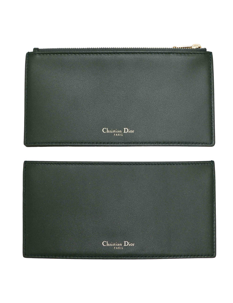 Pochette Lady DIOR cuir vert foncé