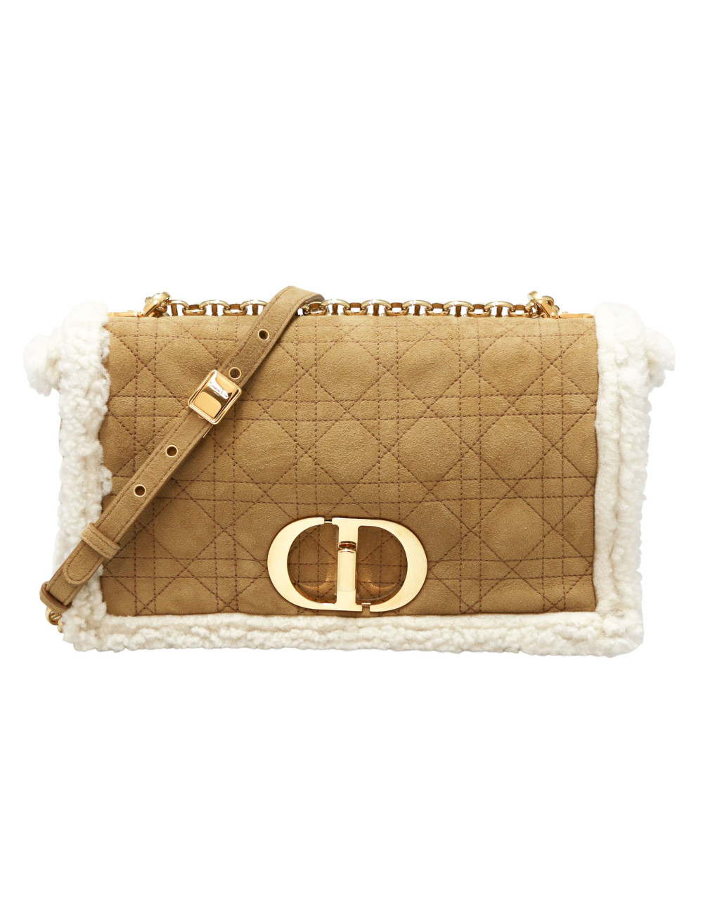  DIOR Caro bag in natural Shearling