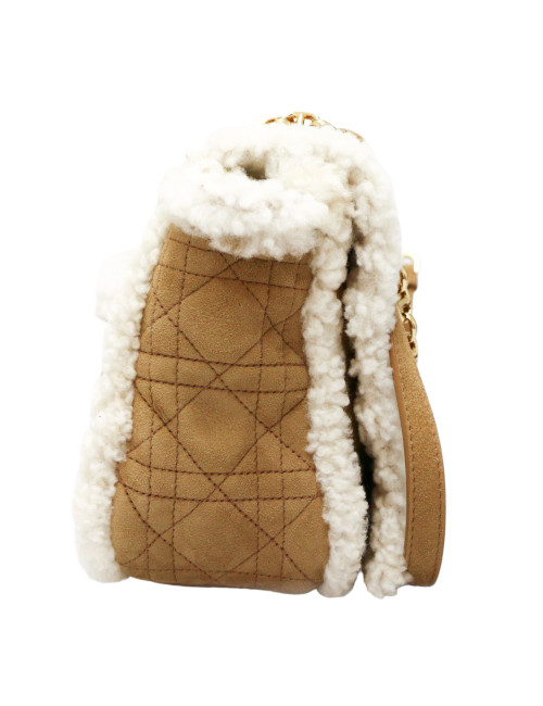  DIOR Caro bag in natural Shearling