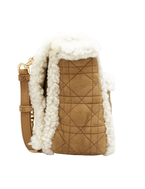  DIOR Caro bag in natural Shearling