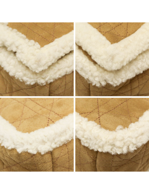  DIOR Caro bag in natural Shearling