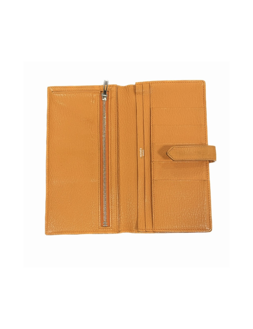 Portefeuille bearn HERMES cuir potiron