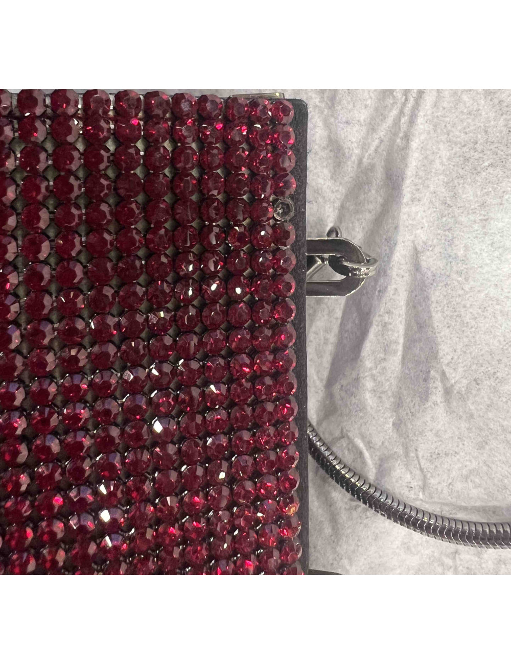 Minaudière en cristal mesh rubis SWAROVSKI