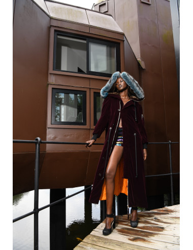 JEAN PAUL GAULTIER cardinal red velvet trenchcoat 2