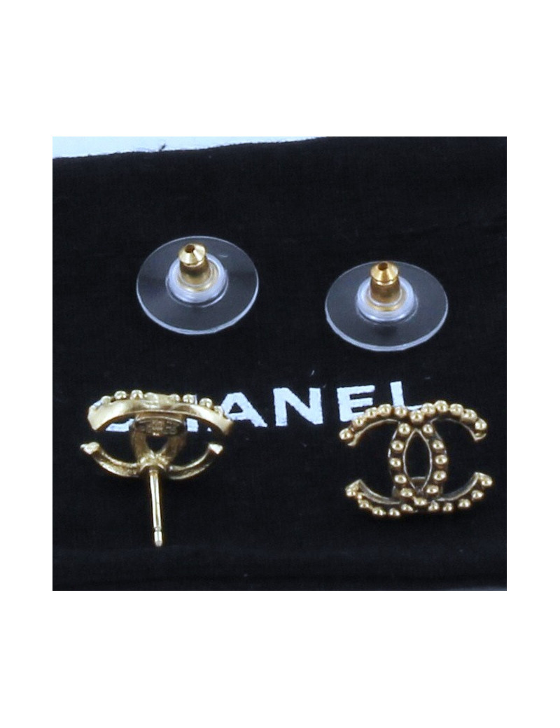 clous d'oreille CHANEL dorés