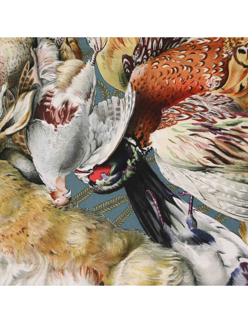 A NETTOYER Carré soie HERMES gibier