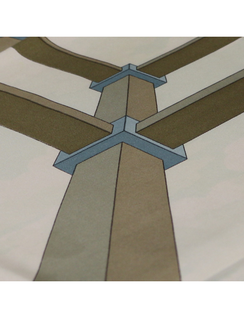 HERMES Perspective silk square scarf