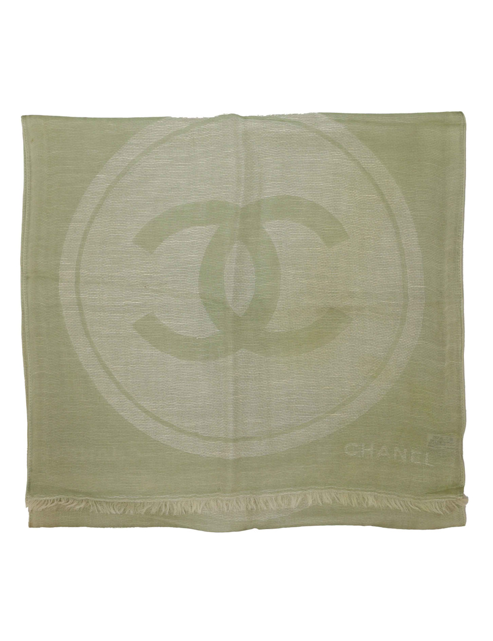 Châle CHANEL vert d'eau