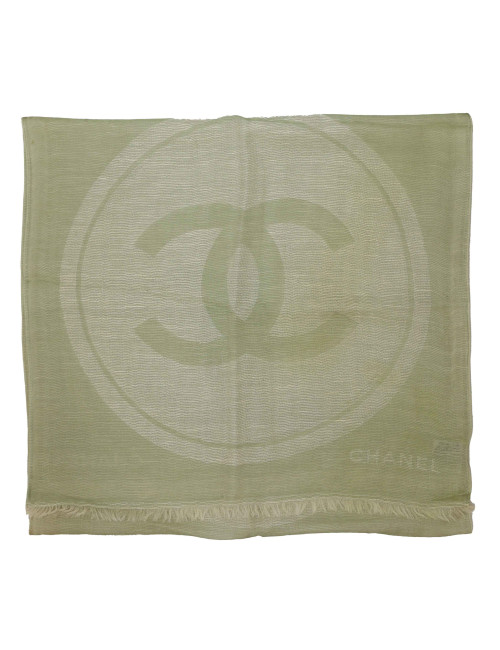 Châle CHANEL vert d'eau