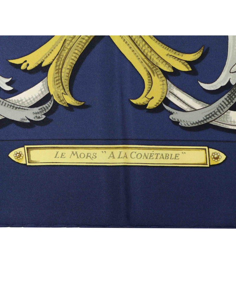 HERMES Le mors à la conétable silk square scarf