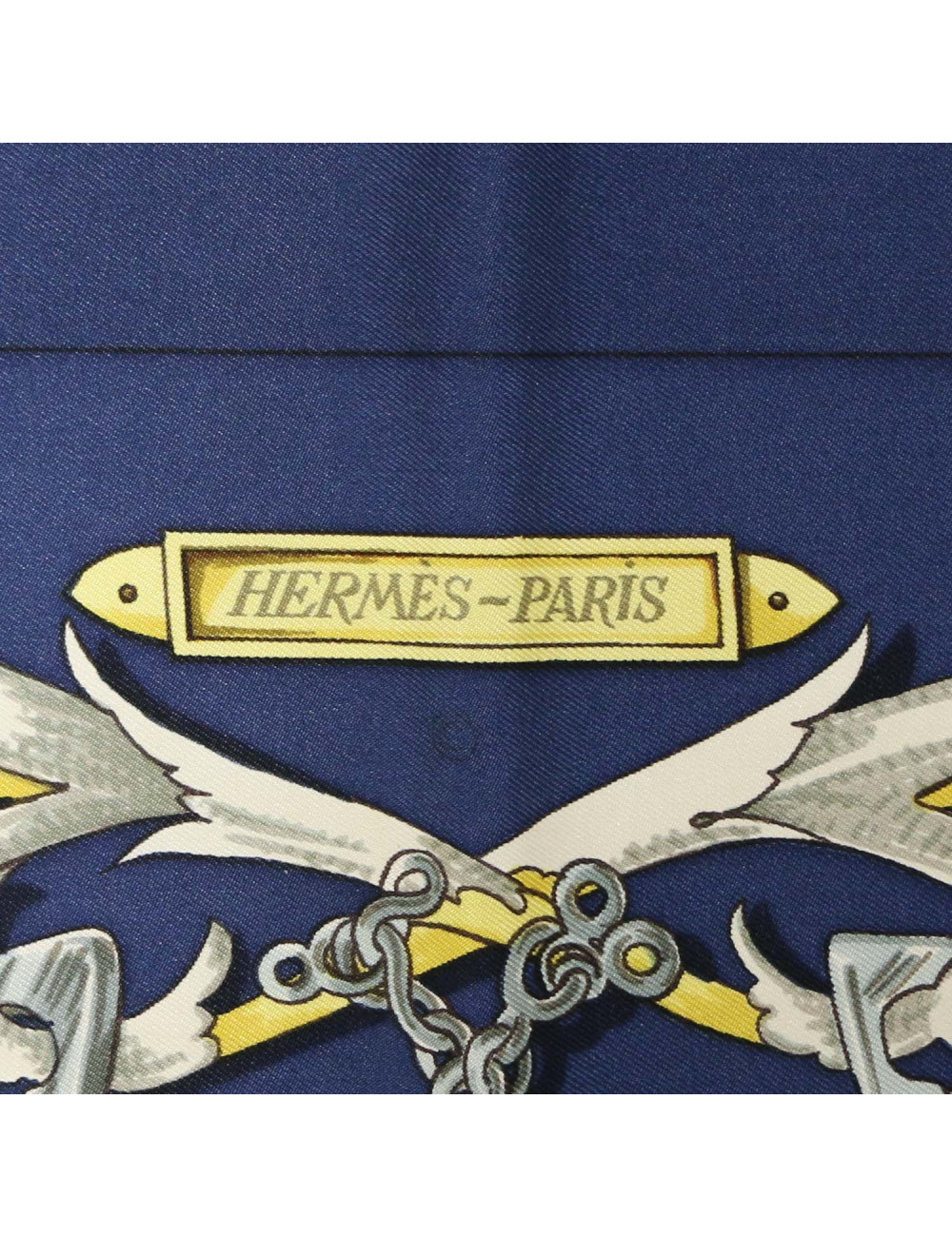 HERMES Le mors à la conétable silk square scarf