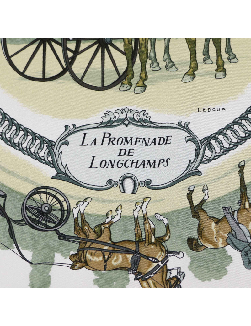 HERMES Promenade de Longchamps silk square scarf