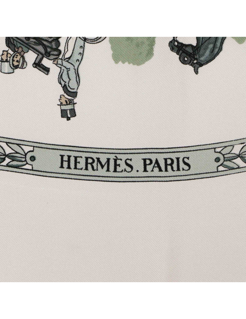HERMES Promenade de Longchamps silk square scarf