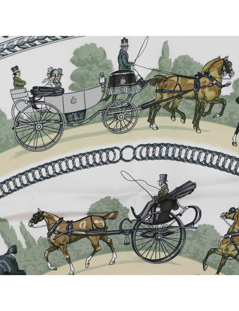 HERMES Promenade de Longchamps silk square scarf