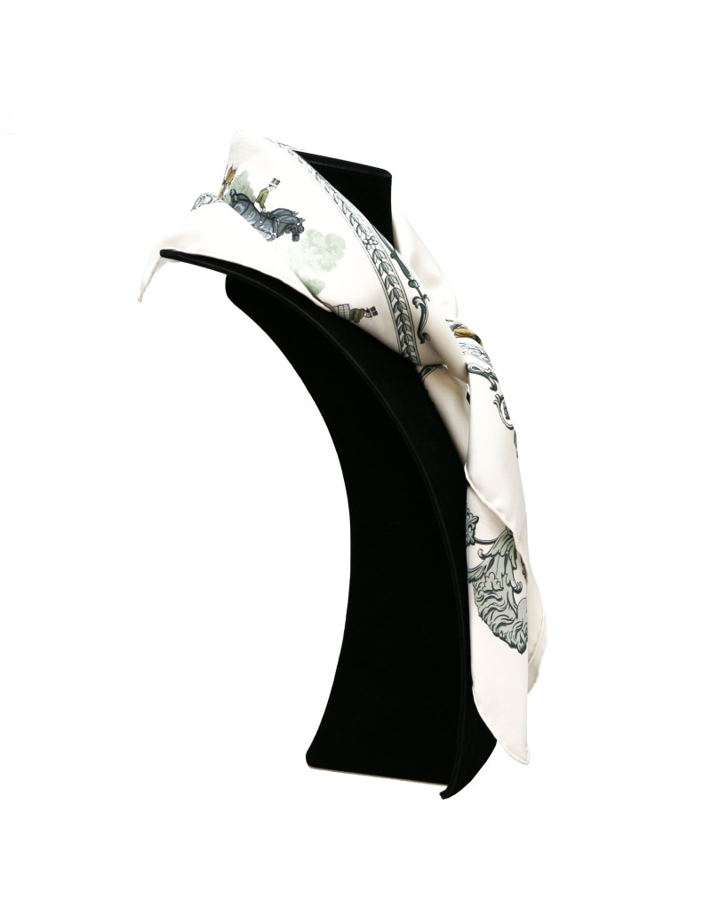 HERMES Promenade de Longchamps silk square scarf