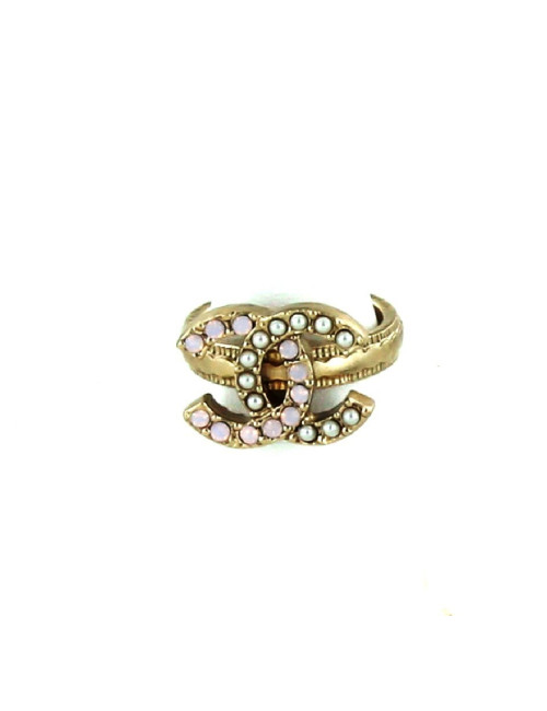 bague CHANEL T 52 ROSE ET STRASS