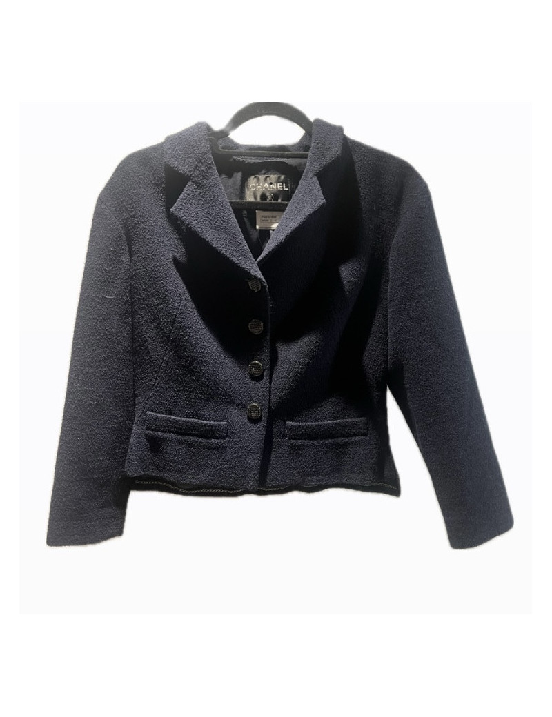Veste T42 CHANEL courte bleu foncé