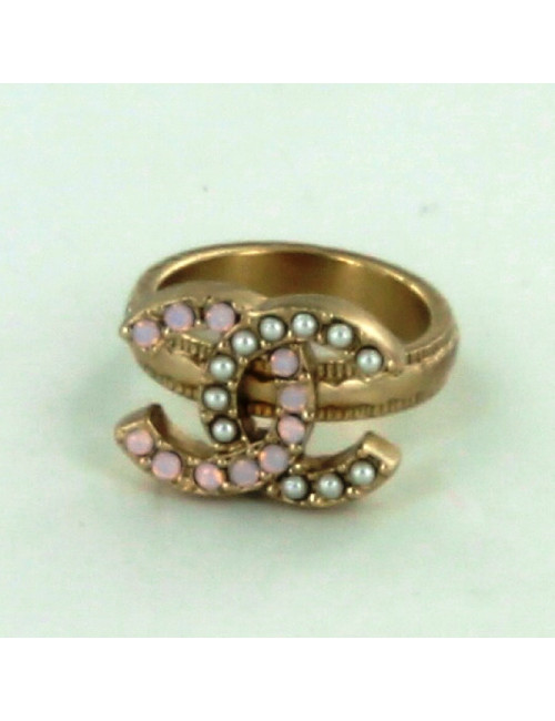 bague CHANEL T 52 ROSE ET STRASS