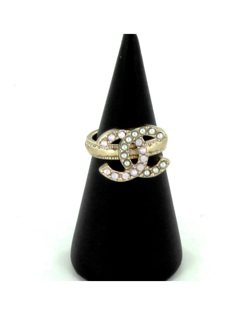 bague CHANEL T 52 ROSE ET STRASS
